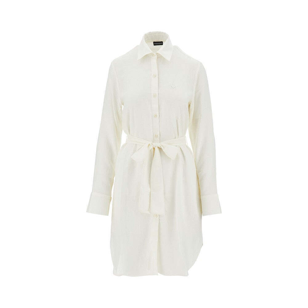 Emporio Armani Linen-Blend Short Shirt Dress